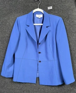 Le Suit Petite Blazer Sakko Damen Größe 14P Blau Business Karriere Drei-Knopf - Bild 1 von 7