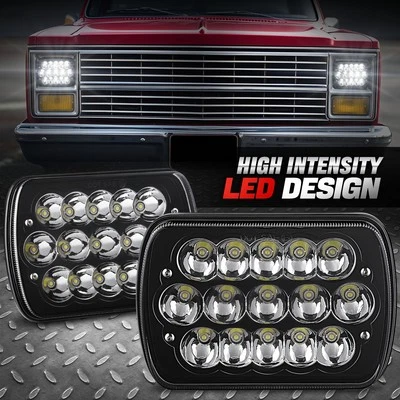 Par de faros delanteros LED completos 5x7 7x6 H6054 haz sellado alto/bajo lámparas para Chevy C10 C/K Foto 1 de 4