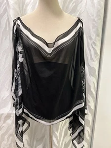 Damen Übergröße fließender transparenter Kimono Überwurf Top Größe 3X - Bild 1 von 8