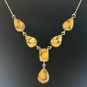 Collana goccia dalia miele, argento sterling 925, regolabile da 17” a 19” - Foto 1 di 15