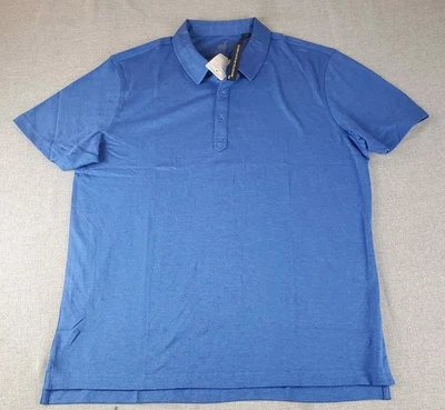 Camisa polo masculina Raffi extra grande azul manga curta nova - Imagem 1 de 4