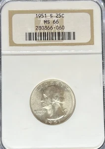 1951-S Washington Quarter MS66 NGC (#PA280866060) - Picture 1 of 2