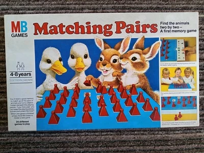 Vintage Matching Pairs Board Game MB. 1981. Memory Game. Complete - Image 1 of 4