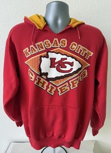 Vintage 90’s Kansas City Chiefs Hoodie Mens Large USA Made Sweatshirt - Picture 1 of 7