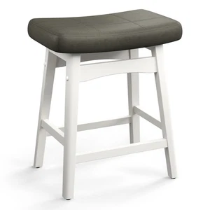 24'' Saddle Bar Stools Kitchen Counter Height Barstools w/Solid Wood Leg 1 Pack - Picture 1 of 6