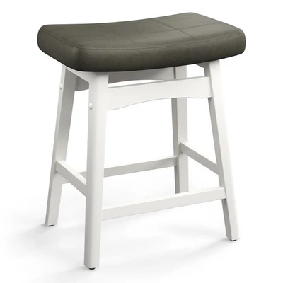 24'' Saddle Bar Stools Kitchen Counter Height Barstools w/Solid Wood Leg 1 Pack - Image 1 of 4