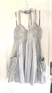 NWT Gracia Halter Dress Size Medium Dove Gray Pockets - Picture 1 of 14