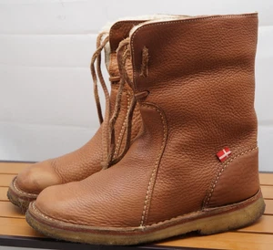 Duckfeet Arhus braune Damenstiefel aus genarbtem Leder mit Lammfell Größe 39 US 8–8,5 - Bild 1 von 12