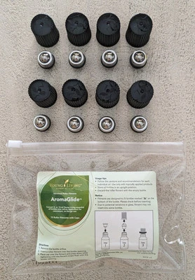 Young Living 精油 AromaGlide 高级滚轮配件和胶囊 8 包 全新 — 第 1/2 张图片