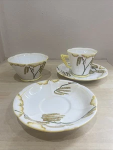 RARE ART DECO ROYAL ALBERT CATKIN CUP AND SAUCER X2 SUGAR BOWL RARE - Picture 1 of 12