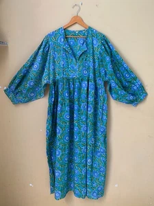 Beautiful Anokhi Summer printe Floral Print long Mimi cotten dress & gift item - Picture 1 of 4