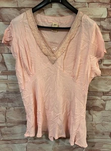 Faded Glory Sheer Pink Short Sleeved Blouse. Size: 26W/28W. - Picture 1 of 14