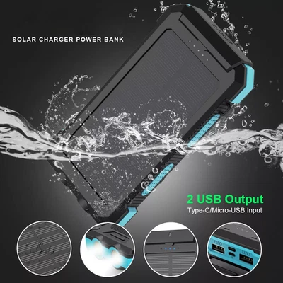 Súper Banco de Energía Solar Cargador USB Portátil Banco de Energía para Teléfono Celular Foto 1 de 4