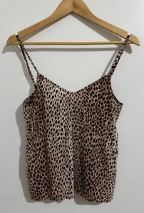 Auguste Blouse Womens Size 10 Brown Leopard Print Cami - Picture 1 of 5