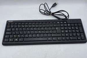 Acer SK-9621 Wired PS/2 QWERTY PC Computer Keyboard Black Slim (needs a clean) - Picture 1 of 9