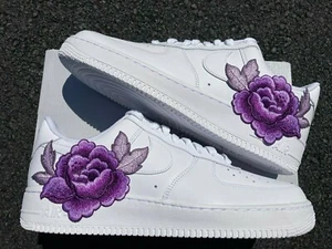 Nike Air Force 1 Personalizado Púrpura Rosa Flor Floral Zapatos Hombres Mujeres Niños Tallas - Imagen 1 de 12