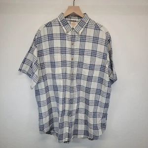 Puritan Herren Hemd mit Knopfleiste XL blau weiß kariert kurzarm leicht - Bild 1 von 4