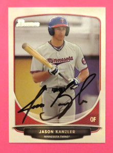 2013 Bowman, Minnesota Twins - JASON KANZLER  - Autographed
