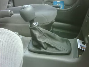 Bolsa de cambio manguito de cambio Saab 9 3 93 900 003 98-03 cuero auténtico negro nuevo - Imagen 1 de 1