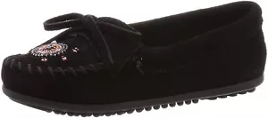 MINNETONKA ME TO WE MOC Shoes Black New - Picture 1 of 8