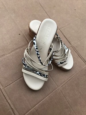 Zapatero Italiano SANDALIAS MUJER TALLA 6.5 Beige Leopardo -Cuña. Foto 1 de 4
