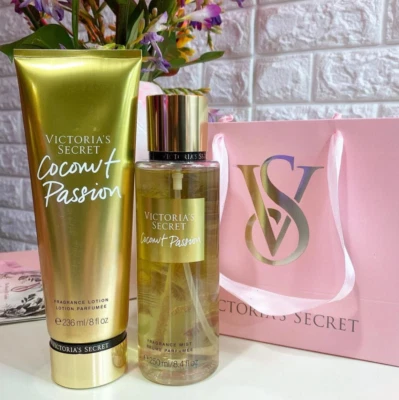 VICTORIA'S SECRET Victoria’s Secret Coconut Passion Mist Spray 250ml and Body Lotion Set Brand New