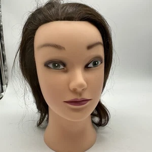Maniquí de cosmetología Ms Jane Manikin Head 14295 Marianna cabello humano marrón oscuro - Imagen 1 de 18