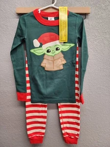 Hanna Andersson Sz 5 Star Wars Christmas Long John Pajamas The Child Yoda Santa - Picture 1 of 17