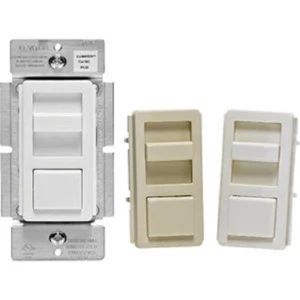 3-Leviton Decora CFL/LED White/Ivory/Light Almond Color Kit Slide Dimmer Switch - Picture 1 of 1
