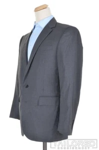 RALPH LAUREN BLACK LABEL Gray Striped 100% Wool Blazer Sport Coat Jacket - 42 R - Picture 1 of 9