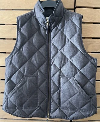 J. Chaleco Crew Gris Marrón Cremallera Frontal 60% Plumón XL Foto 1 de 4