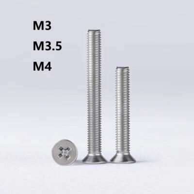 M3 - M4 Pozi Countersunk Machine Screws A2 Stainless Pozidrive Csk Bolts DIN 965