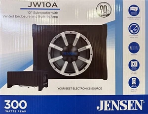 NEW Jensen JW10A Single 10” Subwoofer System, Amplified in Sealed Enclosure - Picture 1 of 1