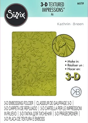 Sizzix Delicate Mistletoe 3D Embossing folder #665759 Retail $12.99 Kath Breen - Image 1 of 4