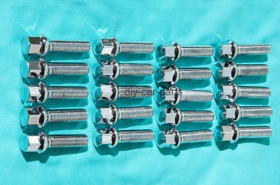 Set of 20 Chrome Mercedes Benz Lug Bolts Nuts ML550 S500 GLK350 S550 CL500 GL450 - Image 1 of 2