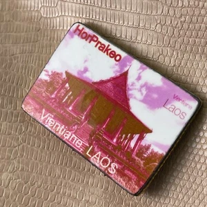 LAOS🇱🇦WOODEN FRIDGE MAGNET✅VIENTIANE HORPRAKEO TEMPLE HAW PHRA KAEW SOUVENIR🎗 - Picture 1 of 3