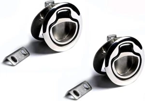 2PC 2" Boat Slam Latch Lift Handle Deck Hatch Marine Flush Latches Boat Hardware - Picture 1 of 11