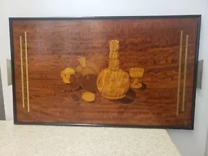 Early mid 20th c. Birger Ekman Still Life Mixed Marquetry Tray Mjolby Intarsia - Picture 1 of 11