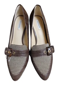 Alex Marie Loafer HeelsEmbossed Leather &Houndstooth - Picture 1 of 3