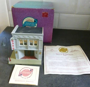 HALLMARK COLLECTIONS - HOMETOWN AMERICA - BANK ..BOXED WITH DEED OF AUTHENTICITY - Picture 1 of 8
