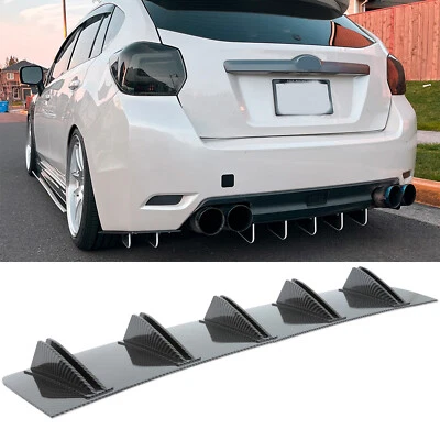 For Subaru Impreza  Rear Bumper Diffuser Splitter Spoiler Lip Shark Fins Carbon - Image 1 of 4