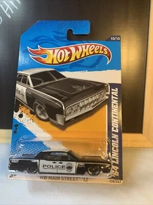 NOC 2012 Hot Wheels '64 Lincoln Continental BLACK & White Police 170/247 Nice! - Picture 1 of 7