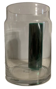 Clear Glass Vase 9" X 6” Oversize Centerpiece Note: Incl Opt Plastic Color Sheet - Picture 1 of 5