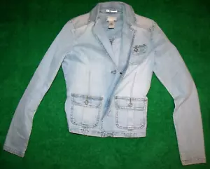 Women's Axcess A Liz Claiborne Co. Jean Jacket Cotton Blend Size 4 - Picture 1 of 3