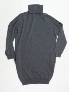 Diesel Turtleneck Tunic Dress Womens Medium Gray Long Sleeve Wool Blend Knit - Picture 1 of 7