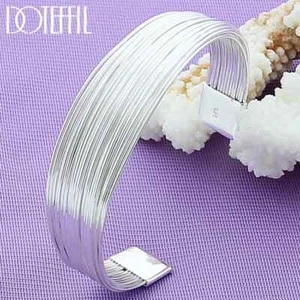DOTEFFIL 925 Sterlingsilber Mehrzeiliges Armband Armreif Mode Charm Schmuck - Bild 1 von 6