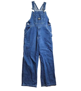 Key Bib Overalls Size 12 Blue Denim Carpenter Pockets Med Wash - Picture 1 of 19