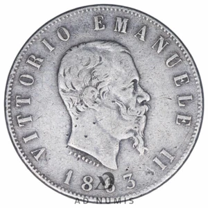 Italie 2 lire 1863 argent T BN Vittorio Emmanuele II pièce de monnaie italienne - Imagen 1 de 2