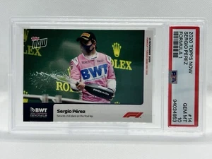 2020 Topps NOW Formula 1 Sergio Perez PSA 10 #14 Secures 2nd Place F1 - Picture 1 of 2