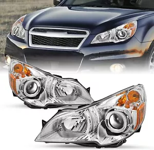 Projector Headlight Lamps Outback Chrome Housing fit for 2010-2014 Subaru Legacy - Picture 1 of 11